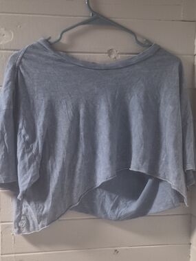 Aeropostale Dusty Blue Cropped Tee